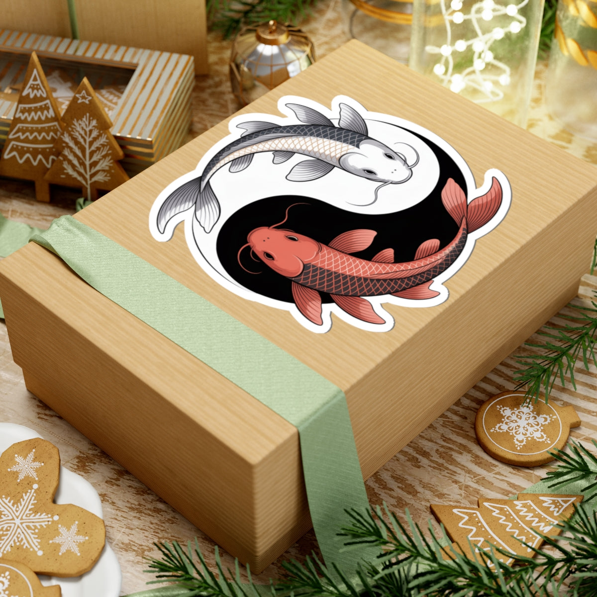 Koi Fish Yin Yang Feng Shui Zen Sticker - Japanese Inspired Balance And Harmony Decal