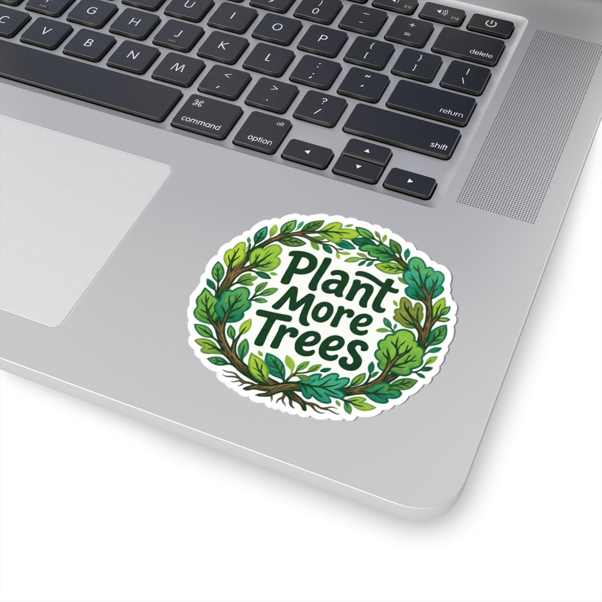 Plant More Trees Sticker Green Leaf Wreath Vinyl Decal Nature Environmental Eco Awareness Forest Art 3" 4" 6" Inch