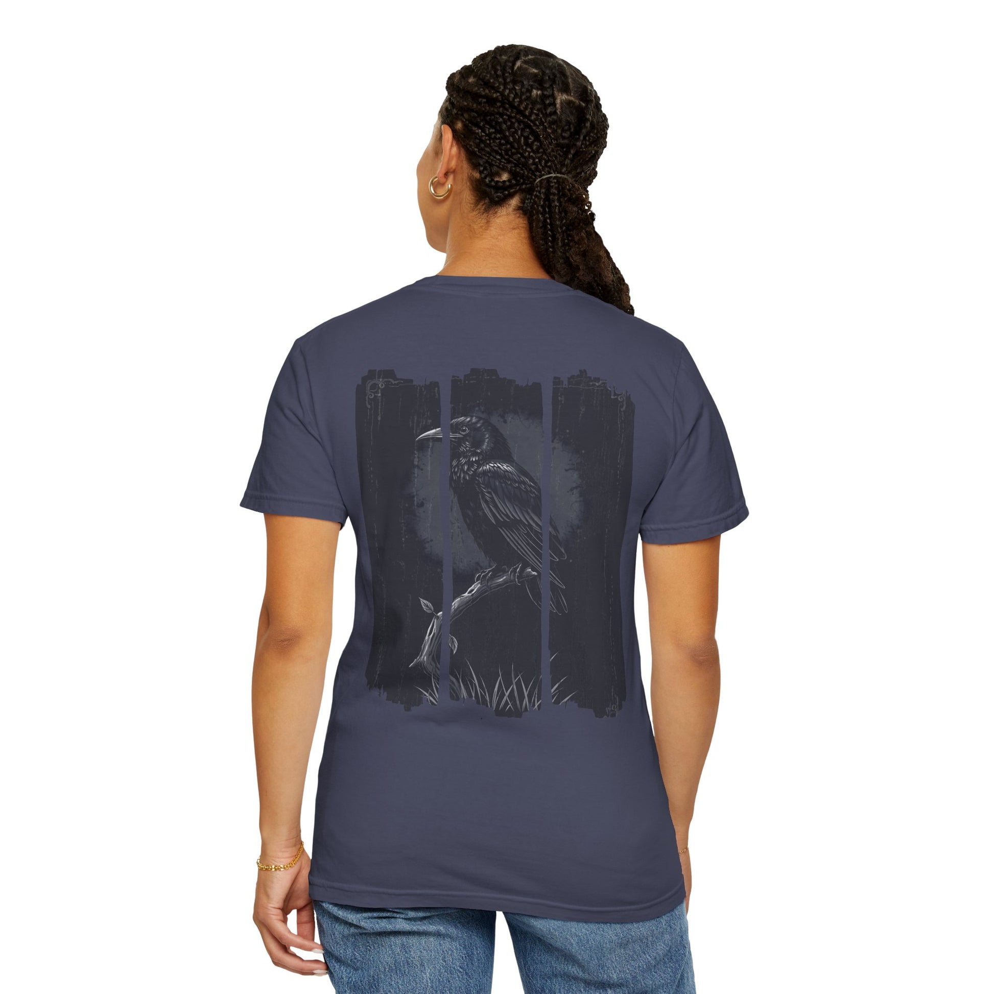 Raven Black Crow Brush Stroke Shirt - Comfort Colors Tee with Spooky Gothic Vibes