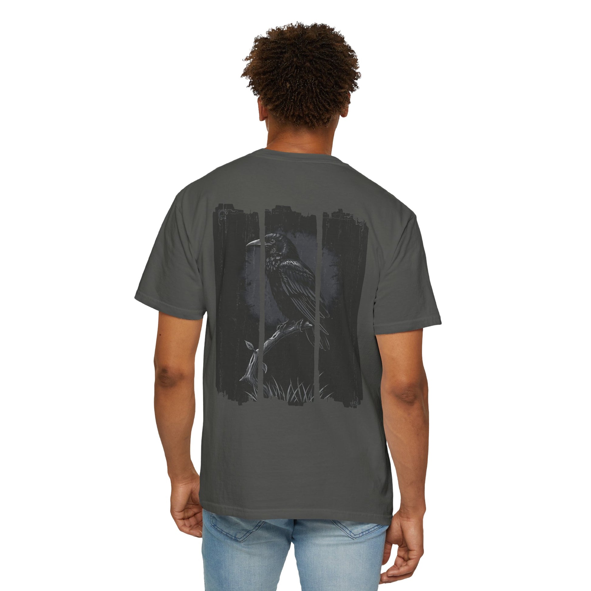 Raven Black Crow Brush Stroke Shirt - Comfort Colors Tee with Spooky Gothic Vibes