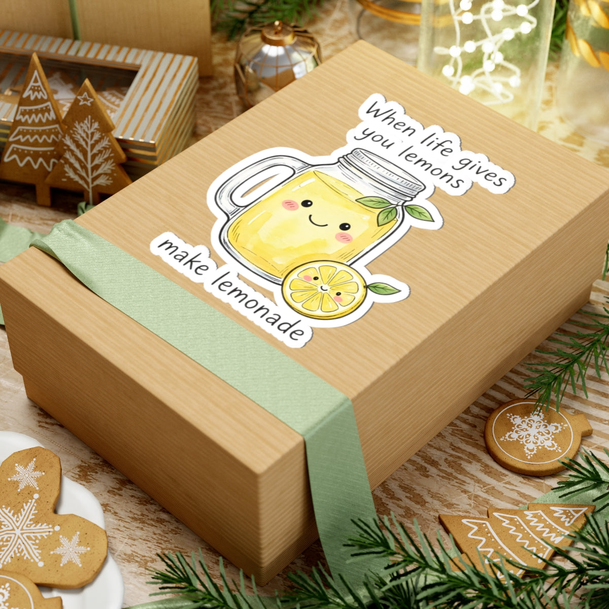 When Life Gives You Lemons Make Lemonade Sticker - Cute Motivational Quote Aesthetic Vinyl Decal 3" 4" 6" Inch