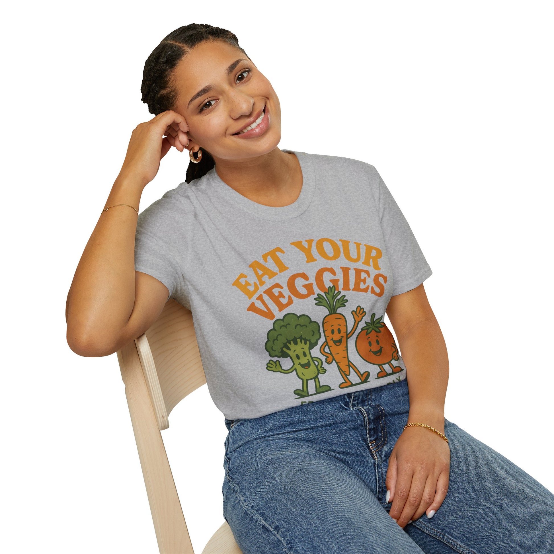 Retro Eat Your Veggies T-Shirt - Vintage Retro Vegan Vegetarian Tee