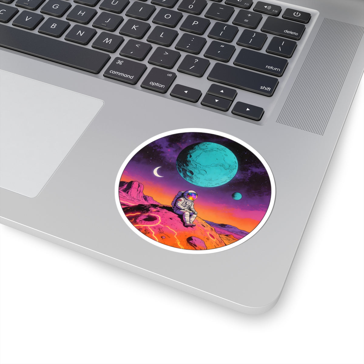 Colorful Astronaut Space Moon Sticker - Trippy Cosmic Galaxy Vinyl Decal 3" 4" 6" Inch
