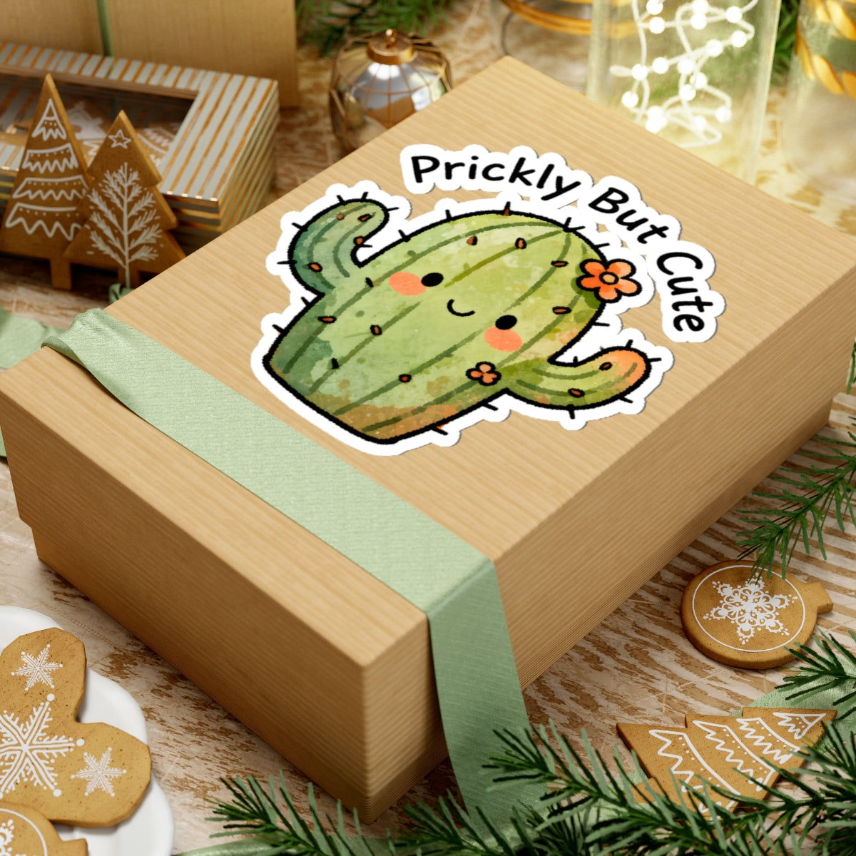 Prickly But Cute Cactus Sticker - Funny Kawaii Succulent Vinyl Decal 3" 4" 6" Inch