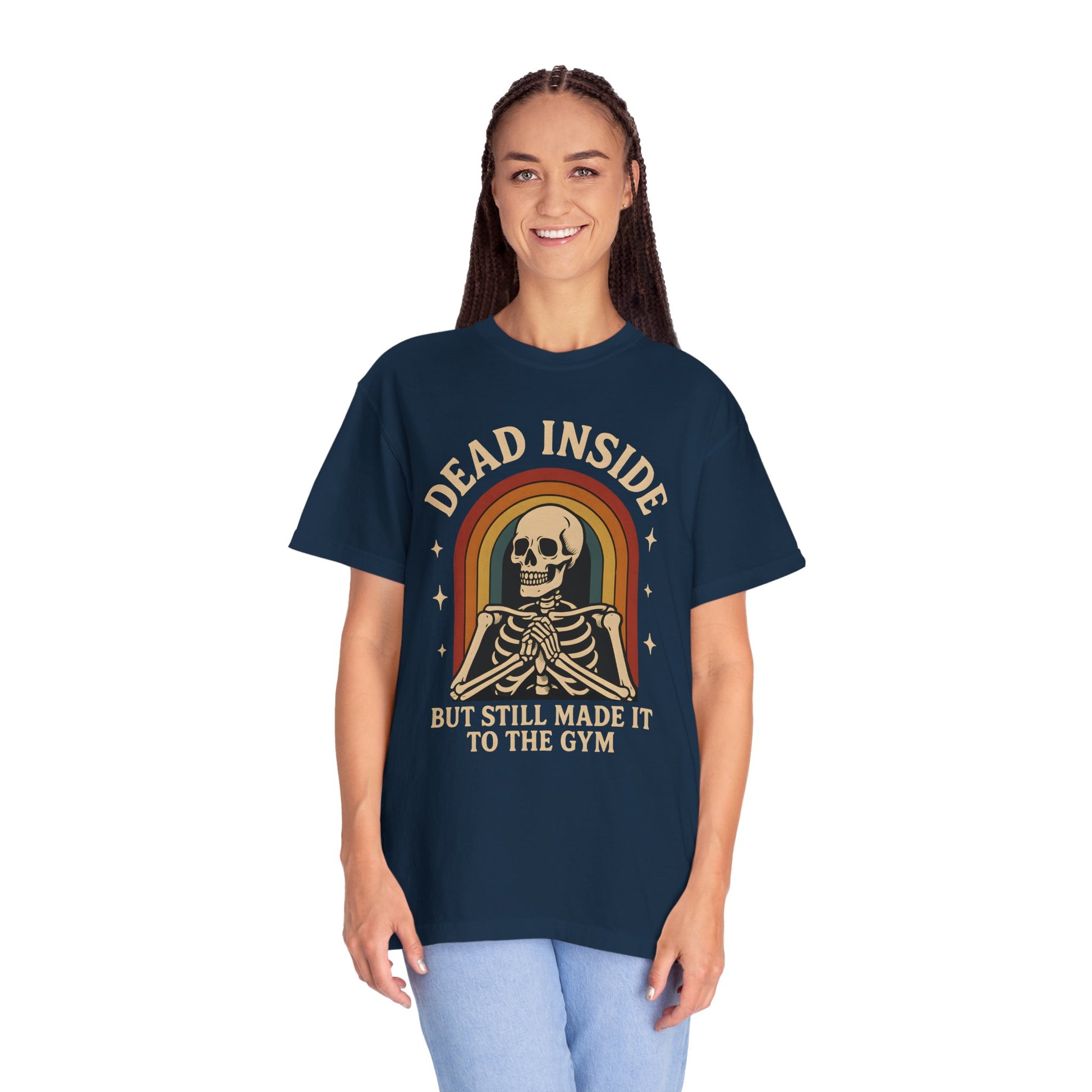 Funny Retro Gym Shirt - Dead Inside But Still Made It To the Gym