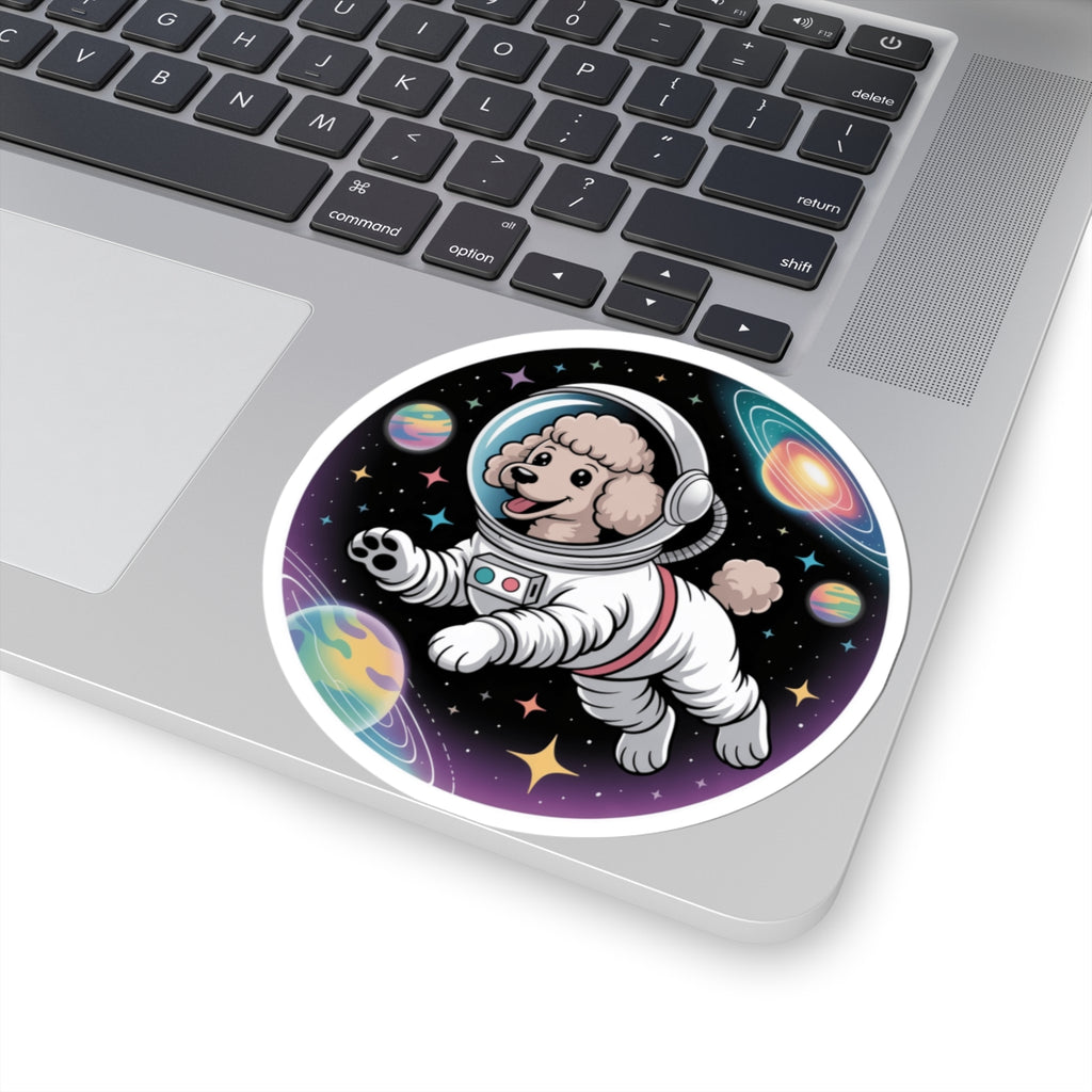 Cute Poodle Astronaut Space Dog Animal Sticker - Cosmic Space Pup Vinyl Decal