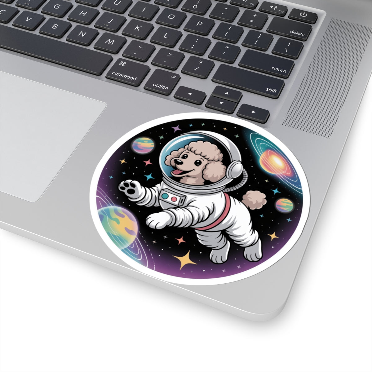Cute Poodle Astronaut Space Dog Animal Sticker - Cosmic Space Pup Vinyl Decal