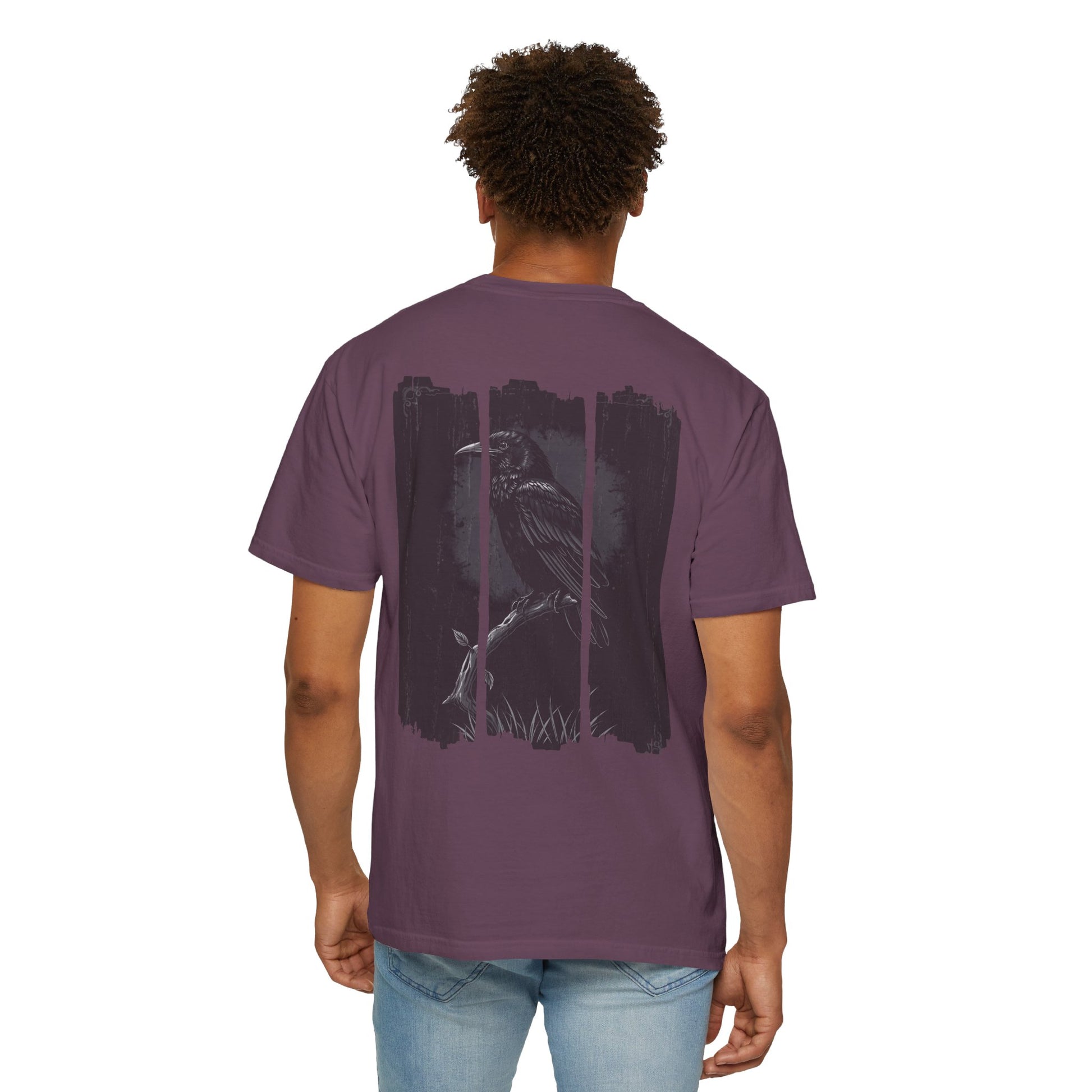 Raven Black Crow Brush Stroke Shirt - Comfort Colors Tee with Spooky Gothic Vibes