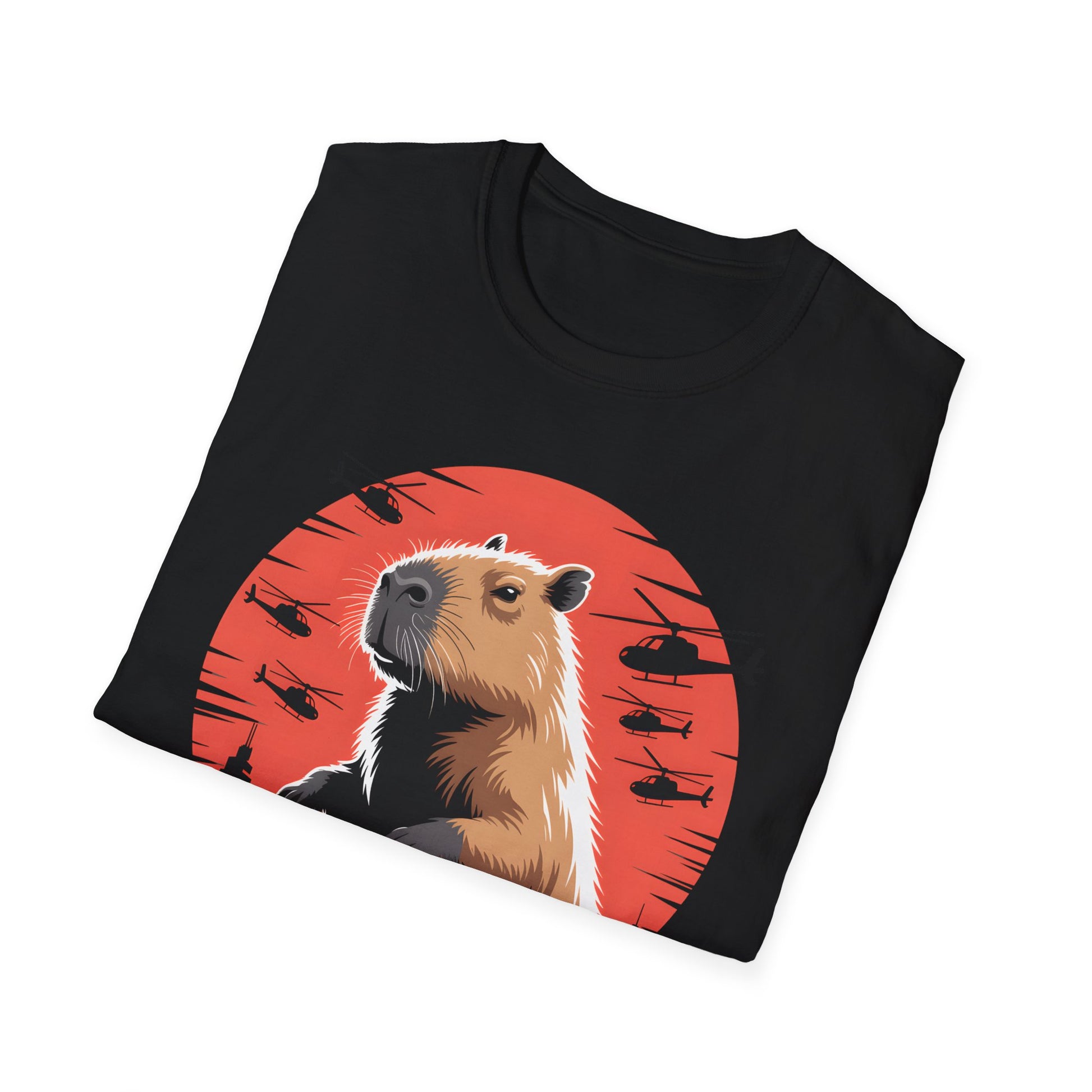 Funny Capybara T-Shirt Capyzilla Tokyo Monster Movie Tee Retro Kaiju Parody