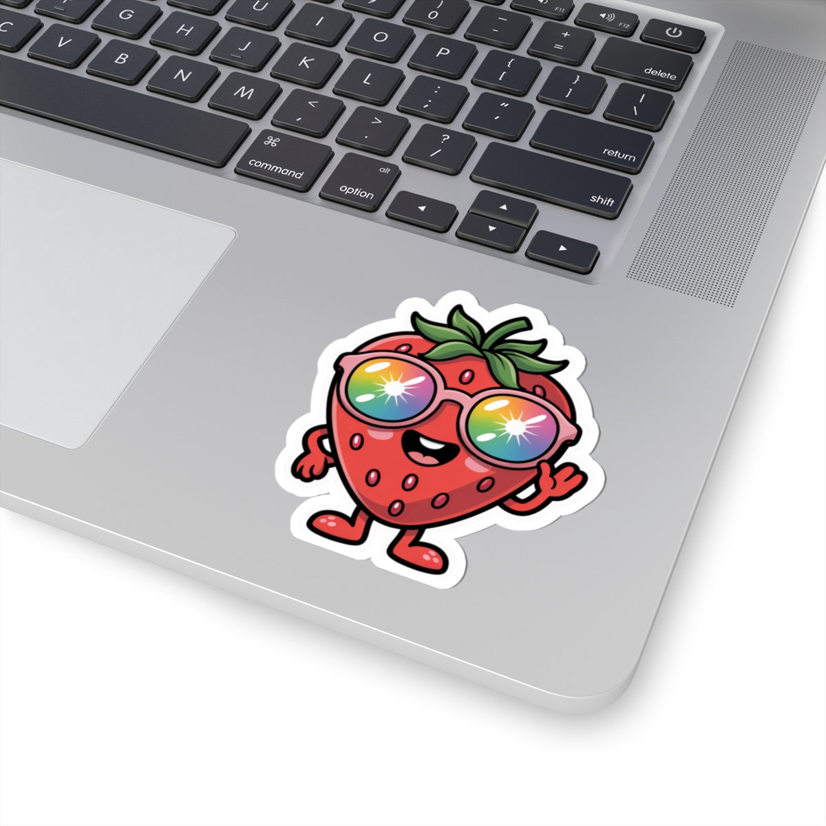 Kawaii Strawberry Rainbow Sunglasses Sticker - Cute Aesthetic Fruit Vinyl Decal