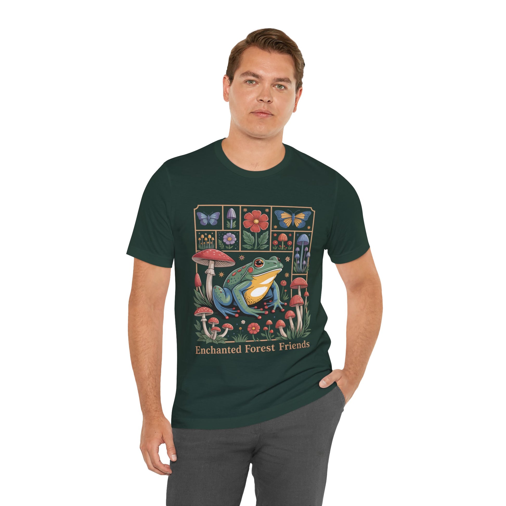Cottagecore Frog T-Shirt - Enchanted Forest Nature Aesthetic Bella Canvas 3001