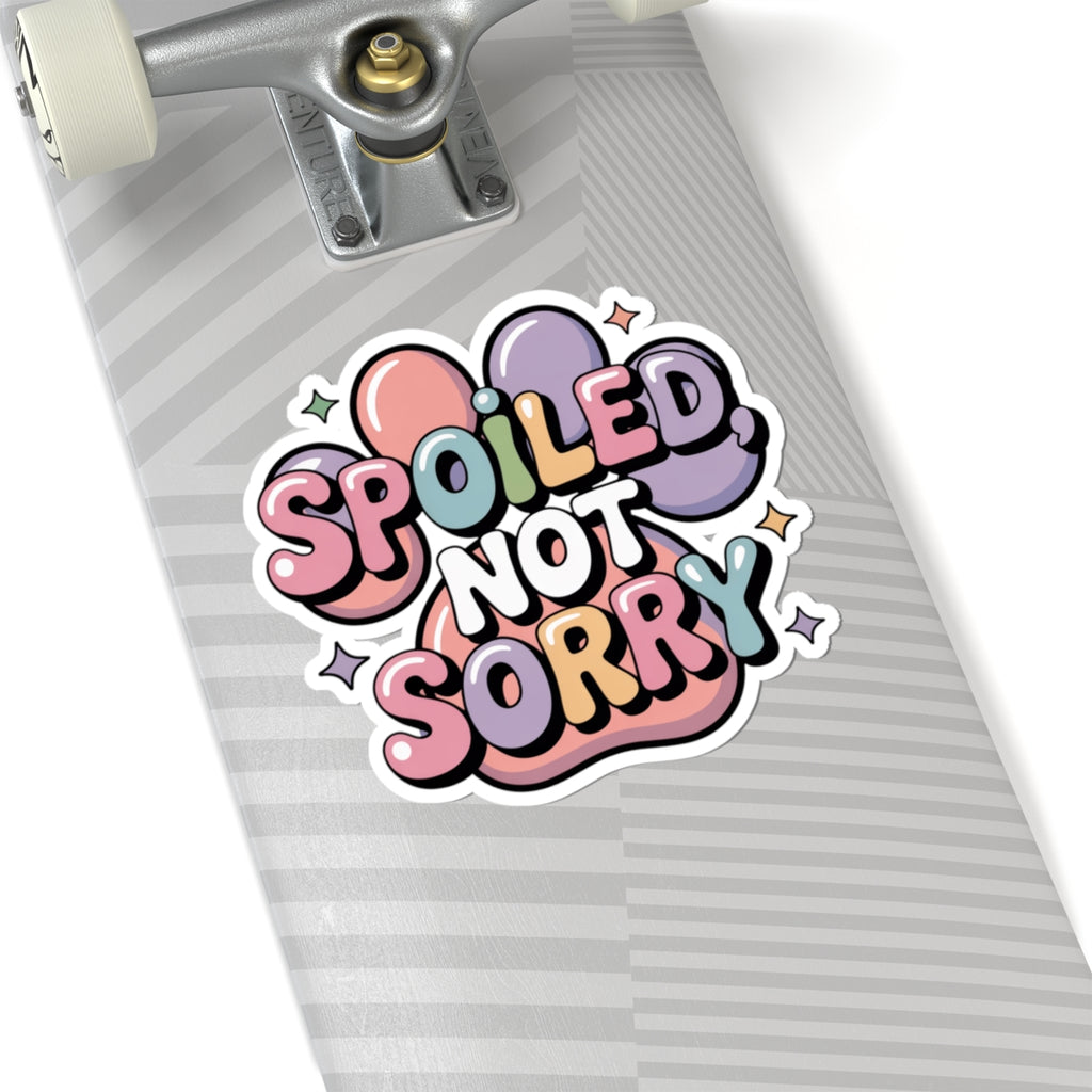 Spoiled Not Sorry Sticker for Pet Lovers – Cute Pastel Paw Print Vinyl Decal