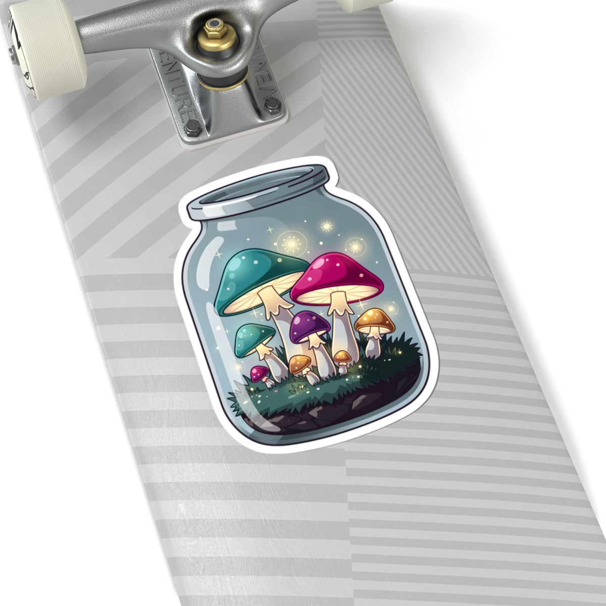 Magical Terrarium Mushroom Jar Sticker - Colorful Fairycore Fungi Vinyl Decal 3" 4" 6" Inch