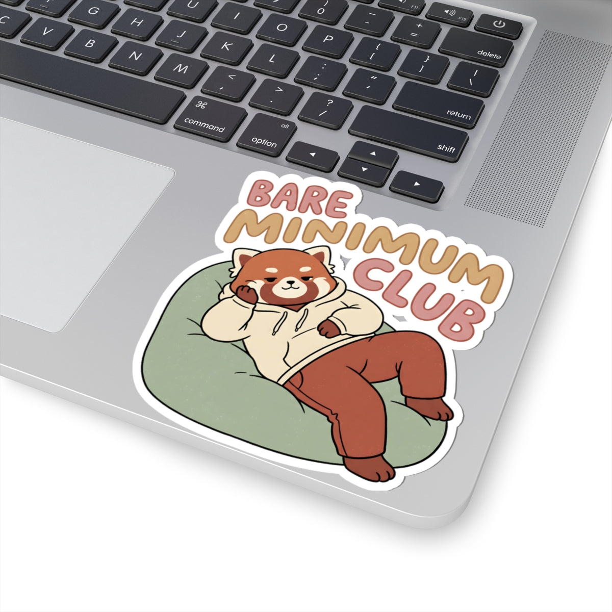 Bare Minimum Club Red Panda Sticker - Funny Sleepy Animal Vinyl Decal 3" 4" 6" Inch
