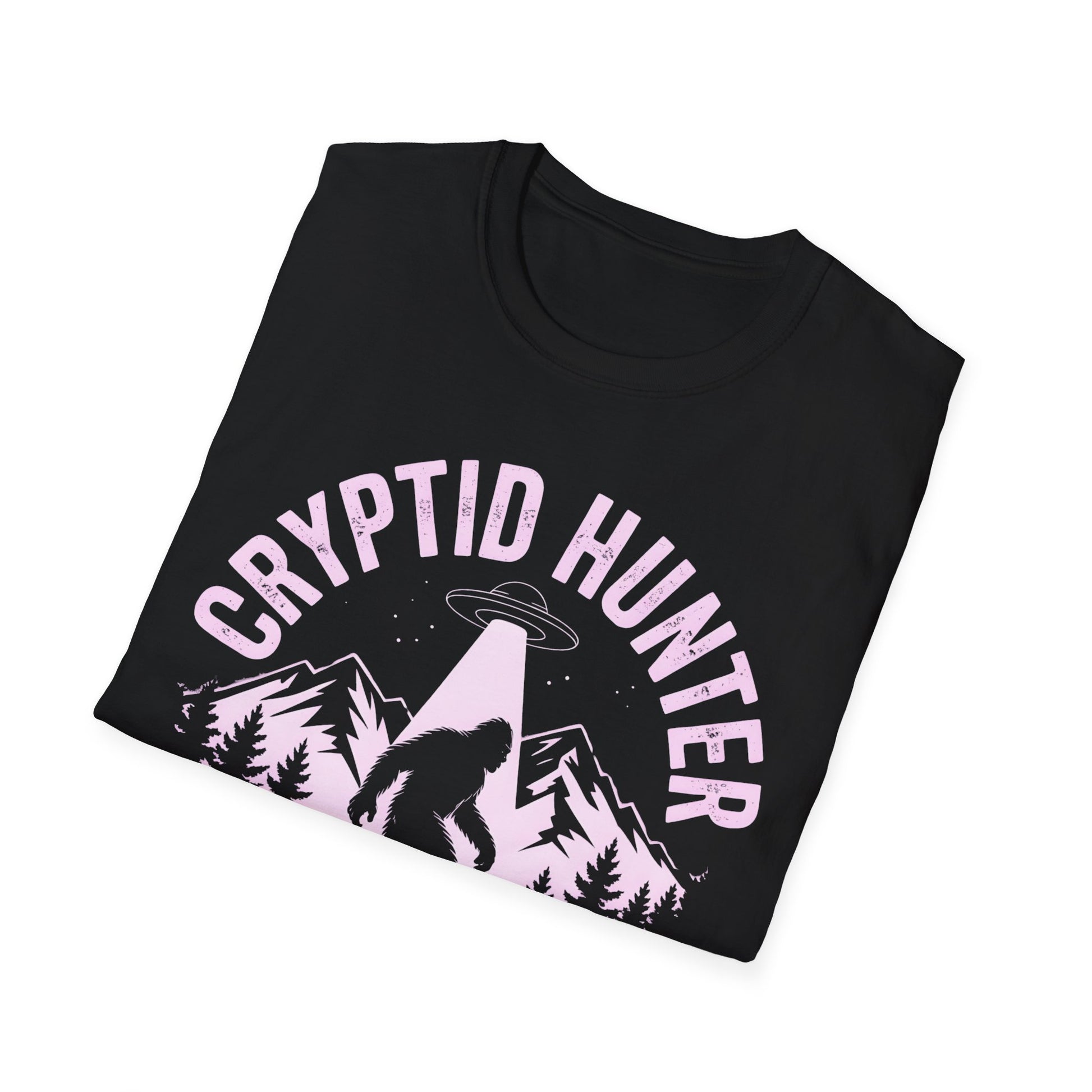 Cryptid Hunter Squad Bigfoot UFO T-Shirt, Sasquatch Alien Abduction Graphic Tee