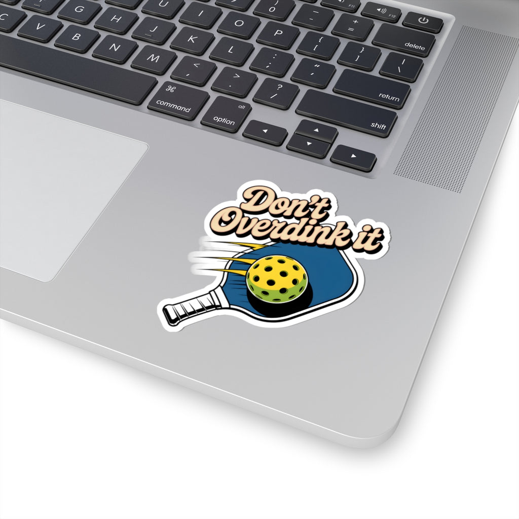 Don't Overdink It Pickleball Sticker | Funny Retro Decal for Water Bottle, Laptop