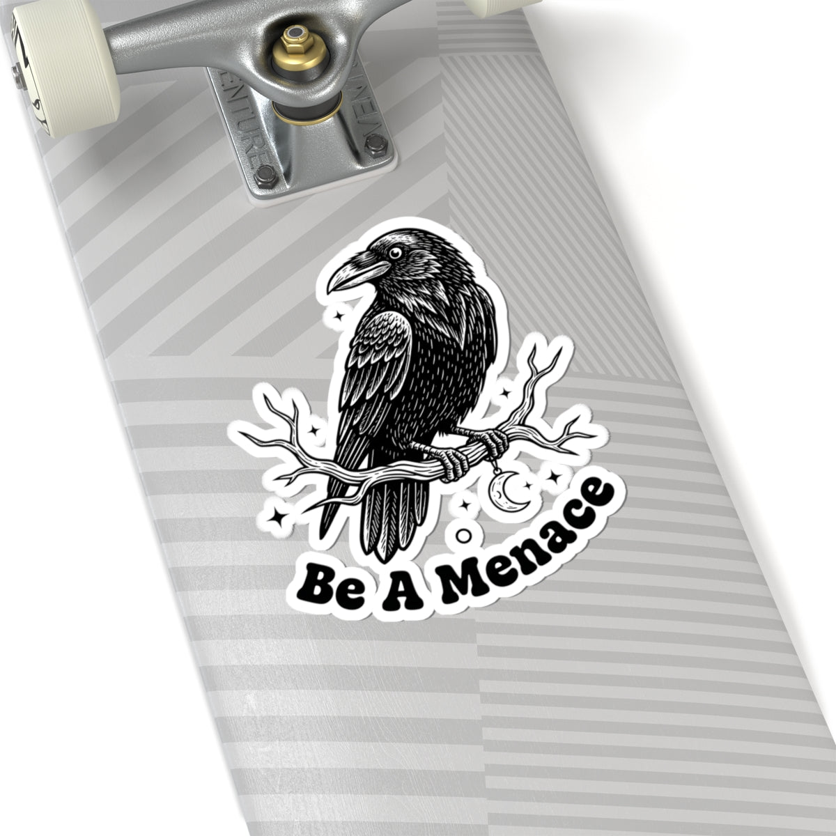 Be A Menace Crow Sticker - Gothic Raven Witchy Celestial Art Vinyl Decal 3" 4" 6" Inch