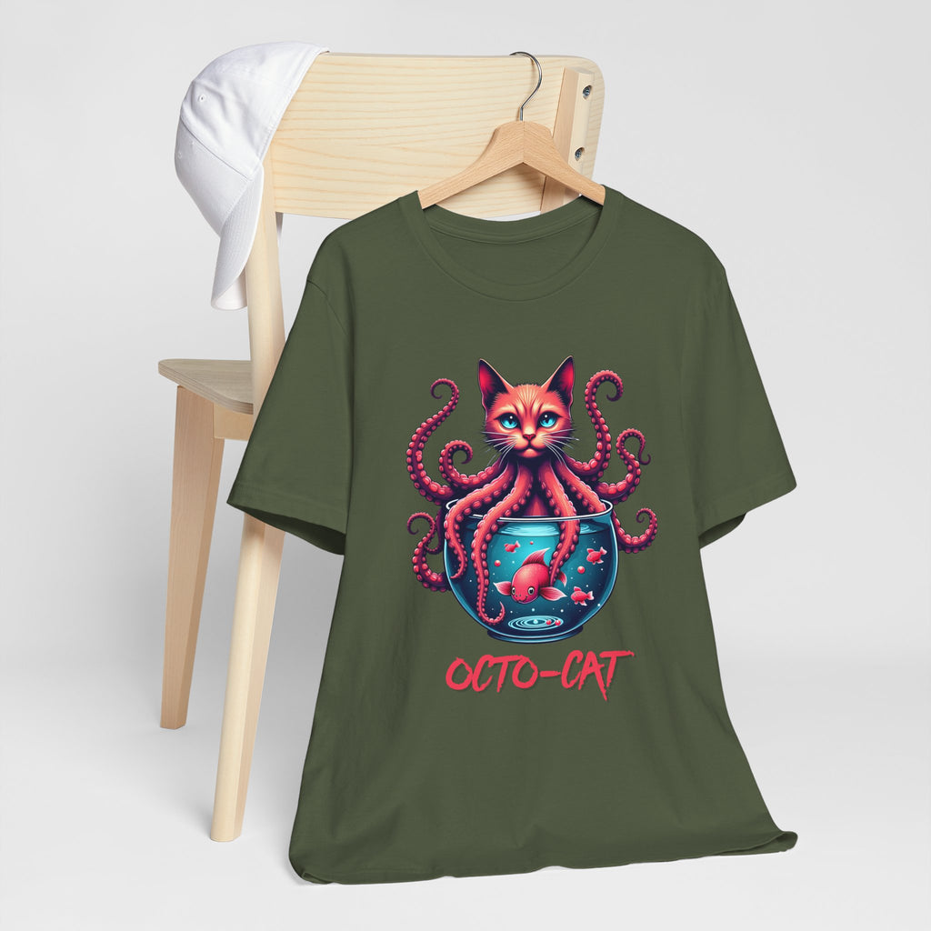 Creepy Cute Cat Octopus T-Shirt - Funny Hybrid Monster Tee for Halloween