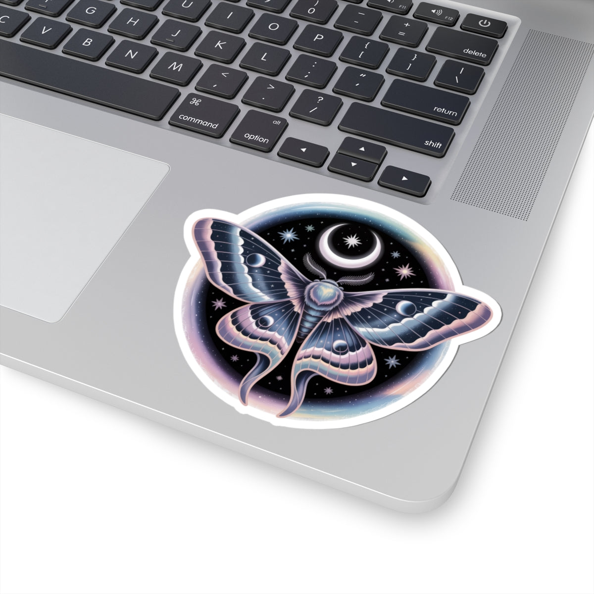 Celestial Boho Moth Sticker - Mystical Moon & Stars Witchy Aesthetic Vinyl Decal 3" 4" 6" Inch
