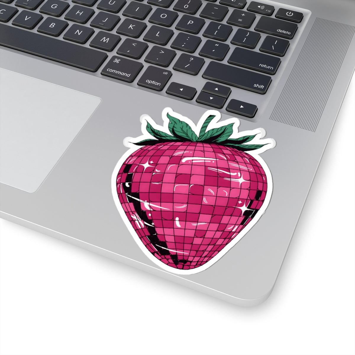 Disco Ball Strawberry Sticker -  Groovy Y2K Pink Fruit Vinyl Decal 3" 4" 6" Inch