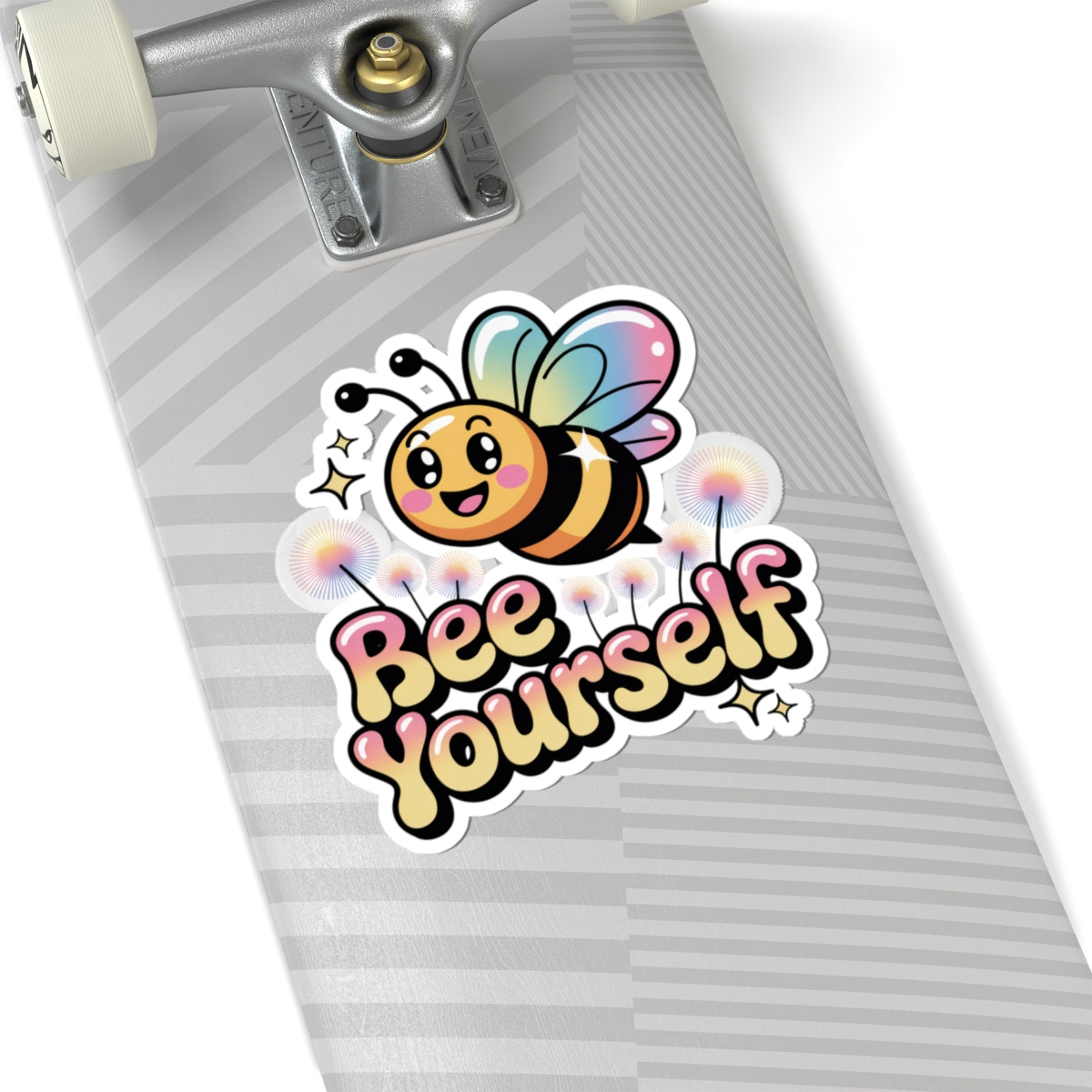 Bee Yourself Sticker Cute Y2K Aesthetic Rainbow Wings Bee Decal Positive Quote