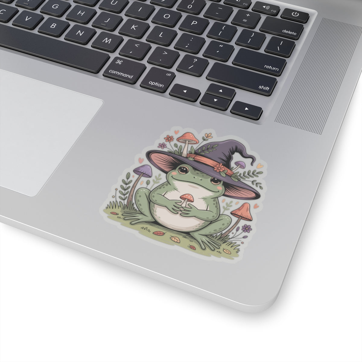 Cottagecore Frog & Mushrooms Sticker - Wildflower Fall Aesthetic Vinyl Decal