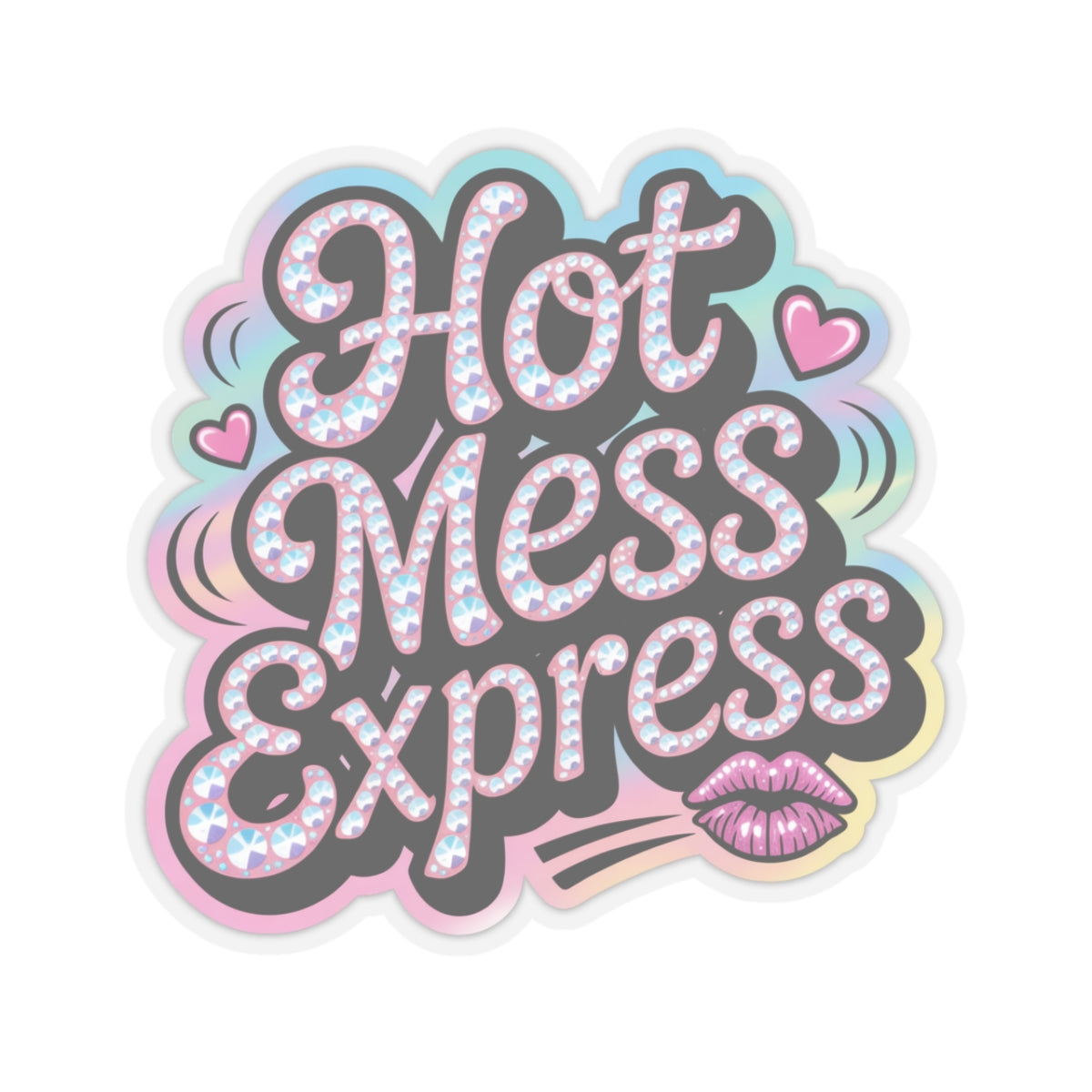 Y2K Hot Mess Express Sticker - Funny Retro 2000s Aesthetic Attitude Quote Decal