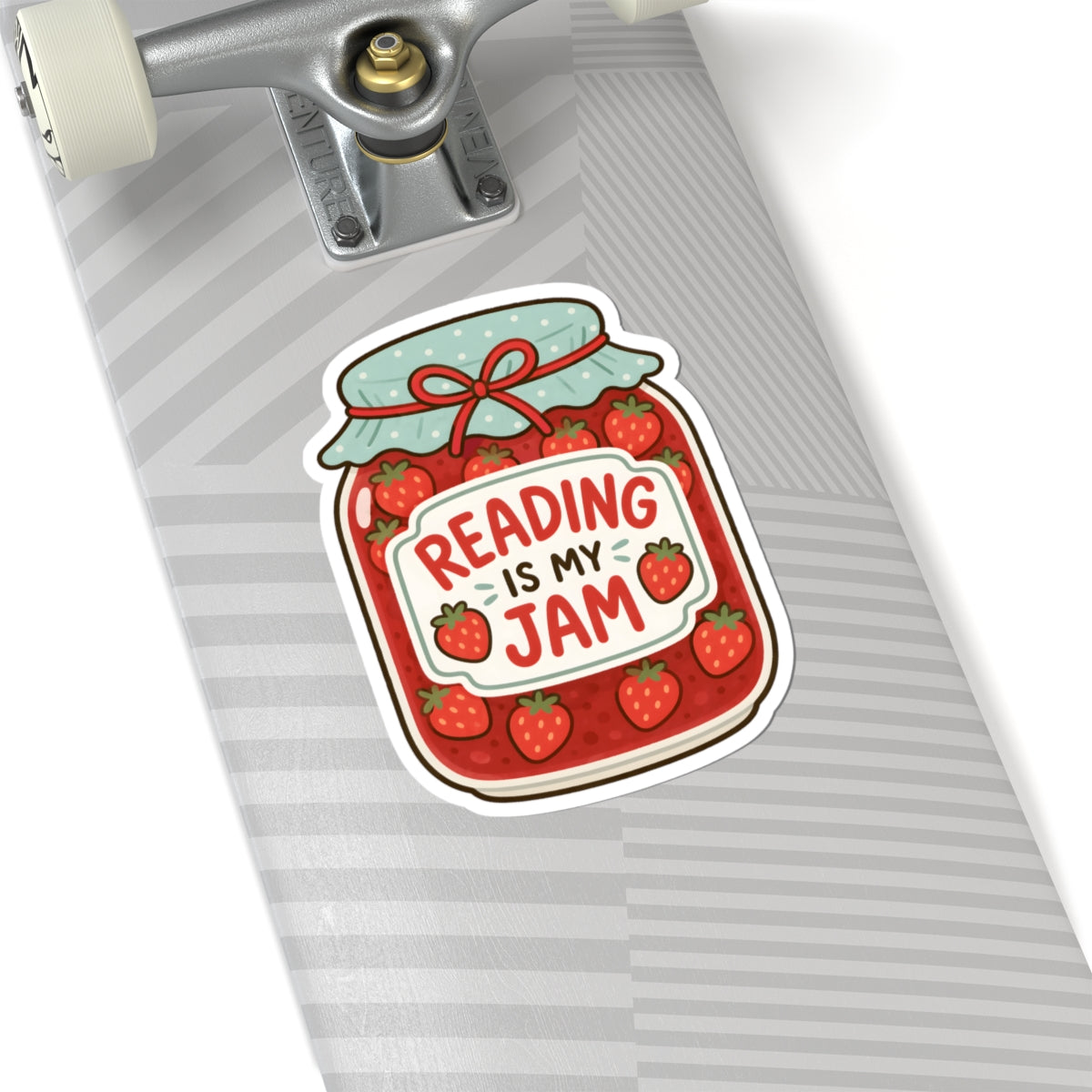 Reading is My Jam Sticker - Cute Strawberry Jelly Jar for Book Lovers Vinyl Decal 3" 4" 6" Inch