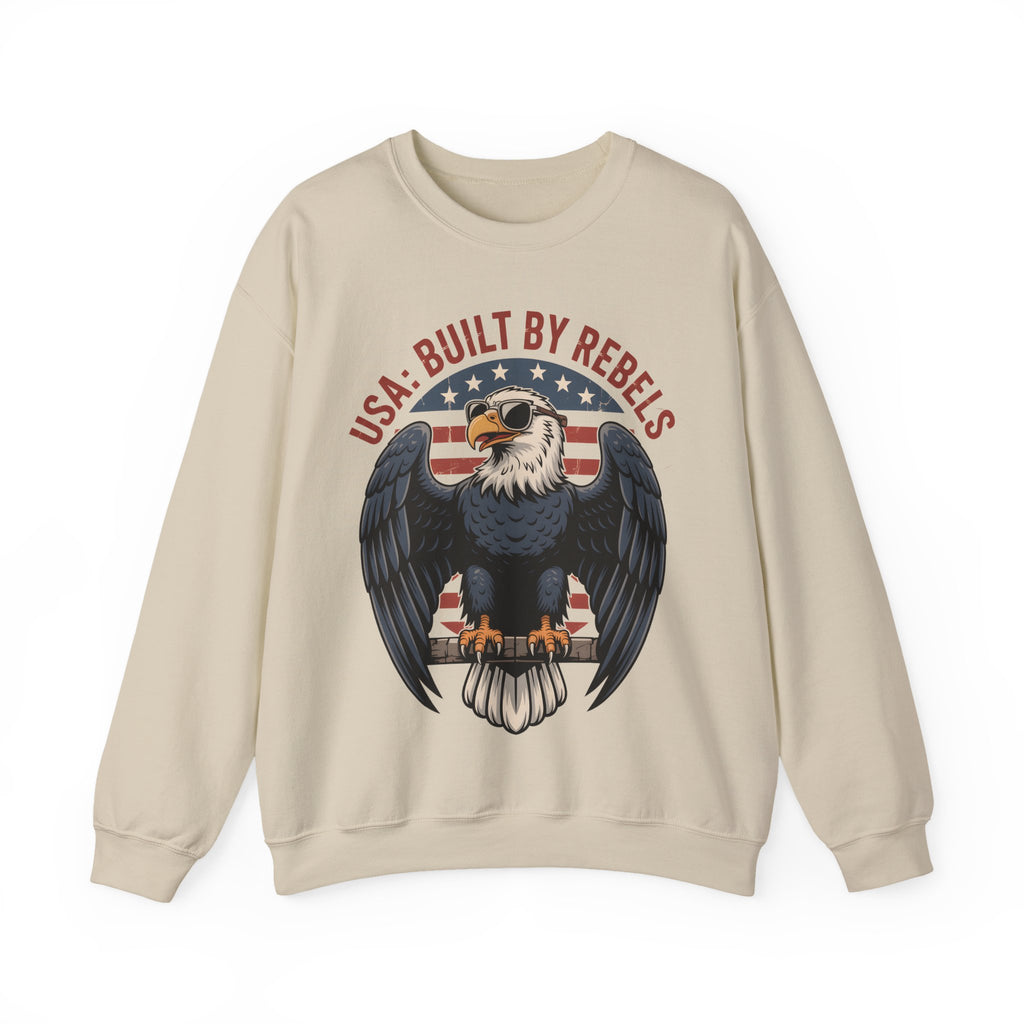 Patriotic 4th of July Sweatshirt USA Eagle Pullover Liberty 1776 Gildan 18000