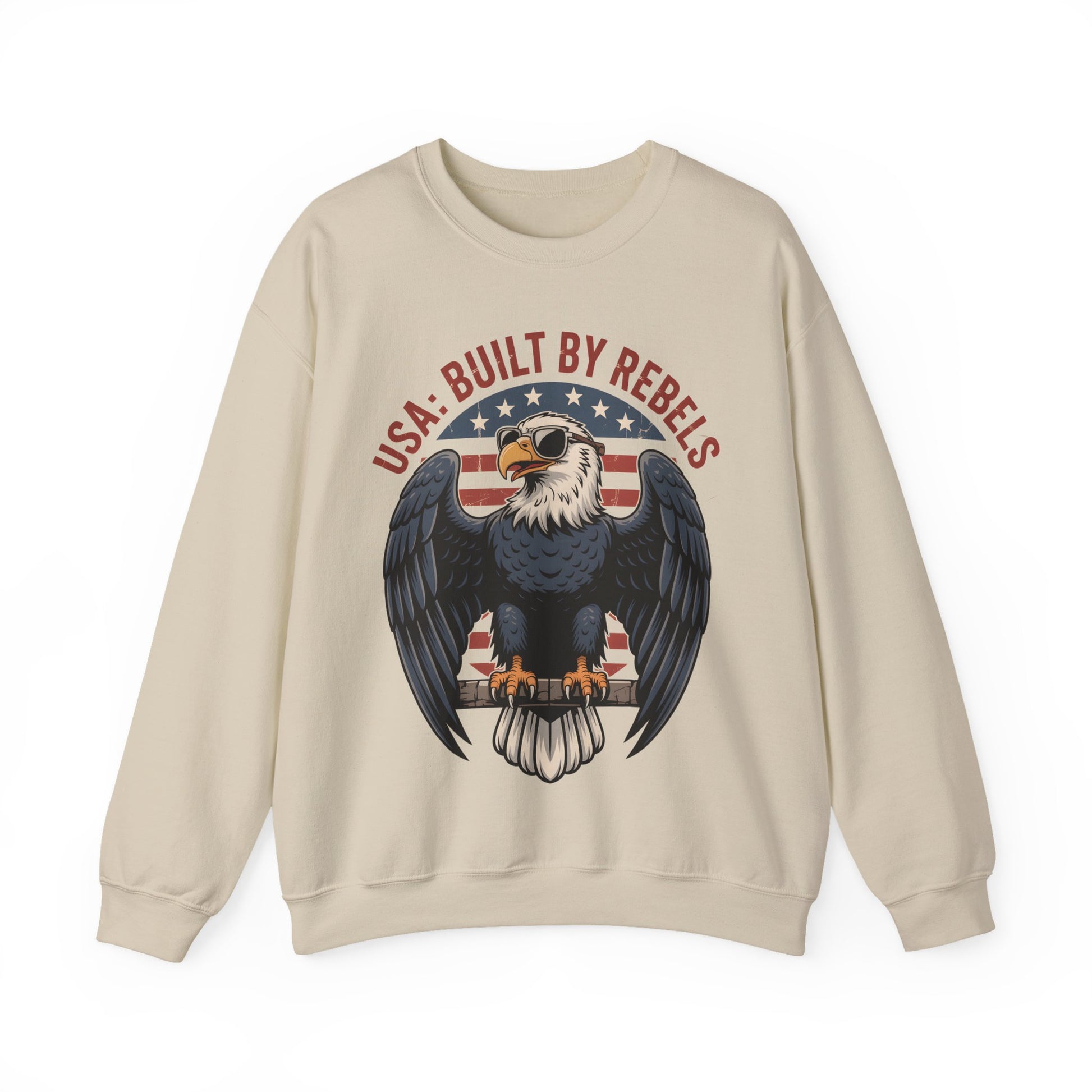 Patriotic 4th of July Sweatshirt USA Eagle Pullover Liberty 1776 Gildan 18000