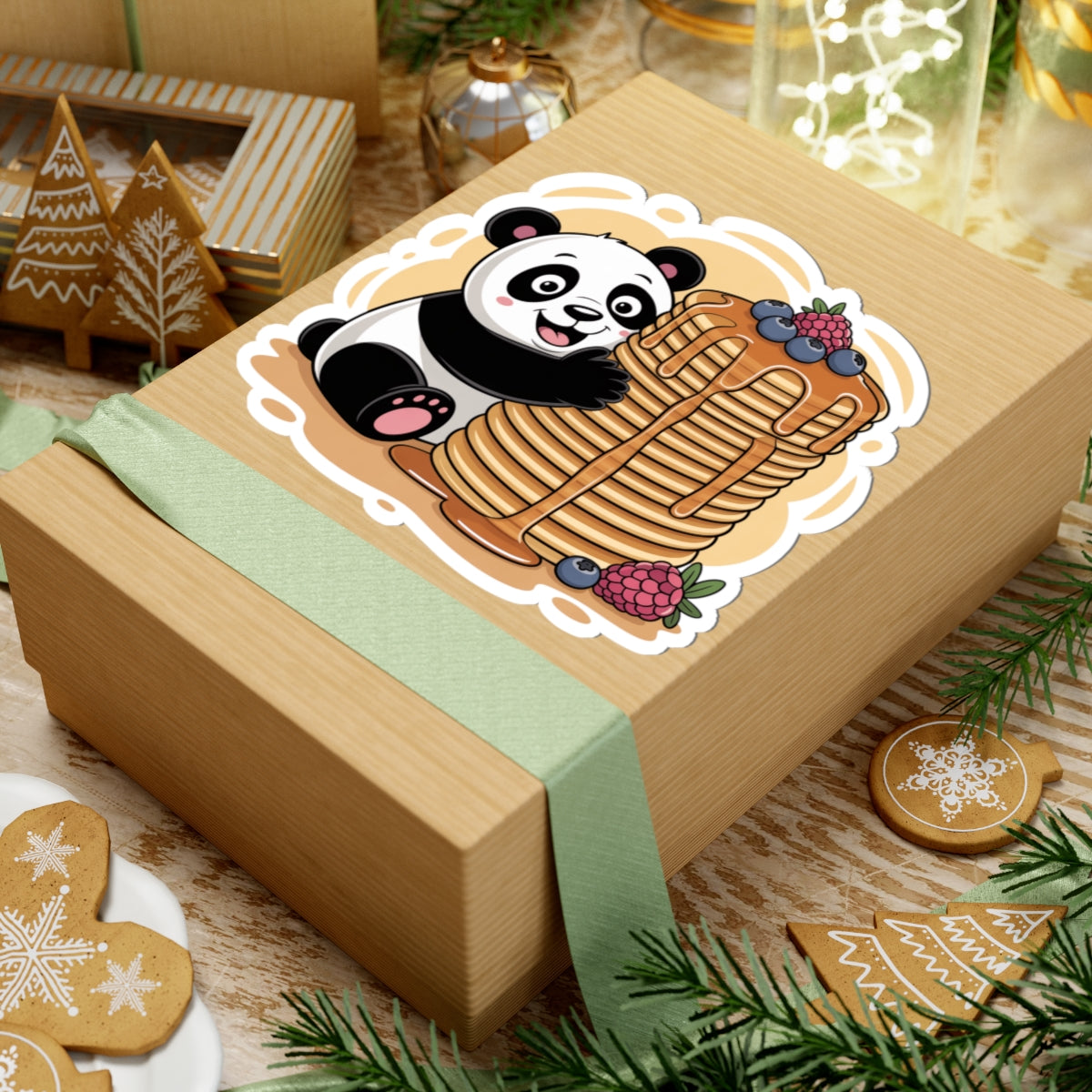Funny Panda Pancakes Sticker - Kawaii Breakfast Animal Cute Bear Vinyl Decal