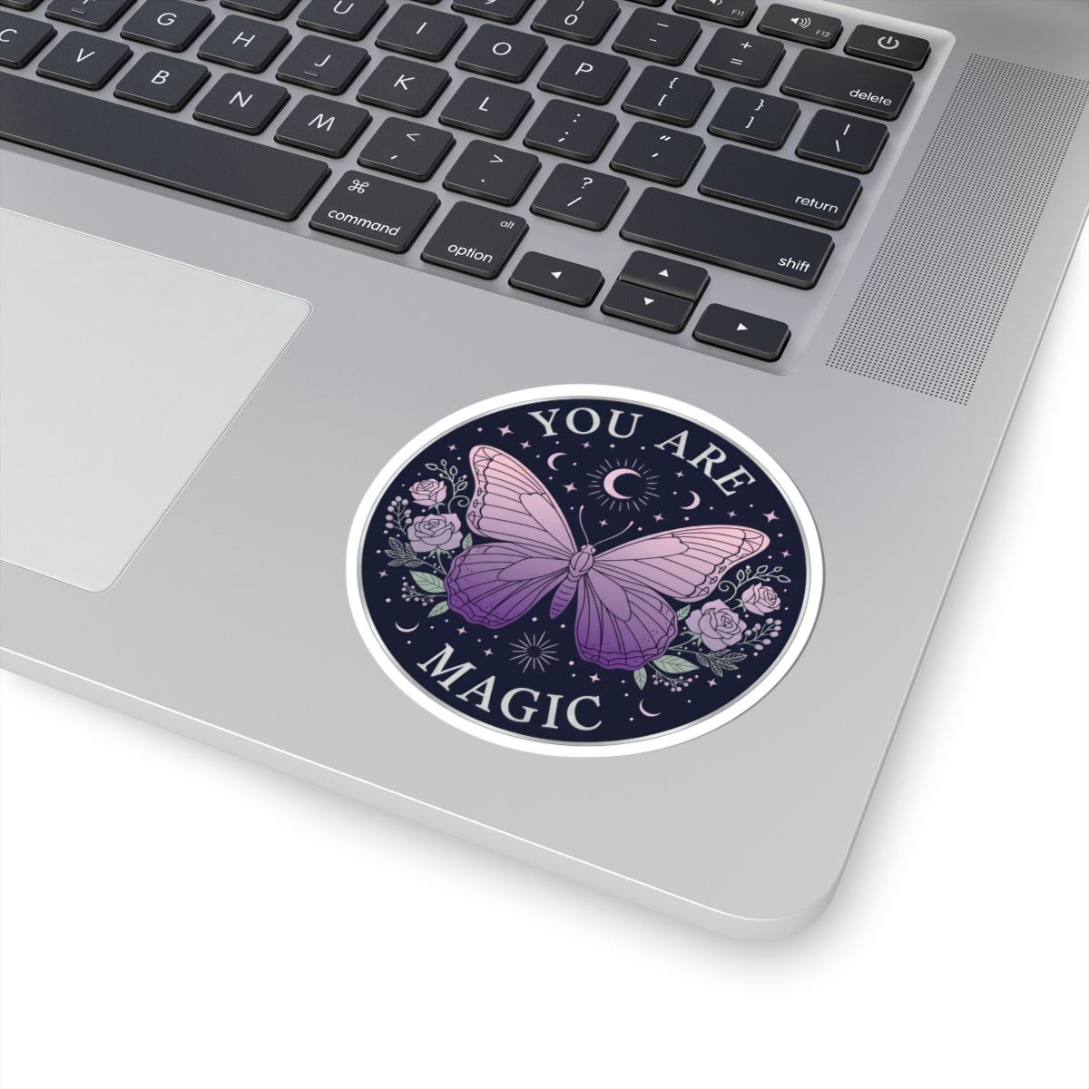 You Are Magic Butterfly Sticker, Celestial Moon Rose Decal, Mystical Aesthetic Sticker for Laptop, Water Bottle 3" 4" 6" Inch