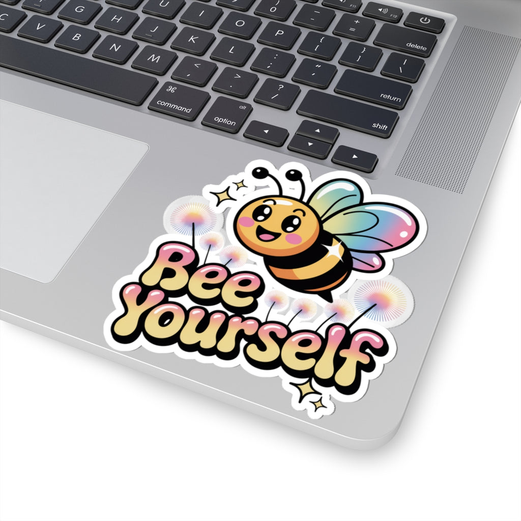 Bee Yourself Sticker Cute Y2K Aesthetic Rainbow Wings Bee Decal Positive Quote