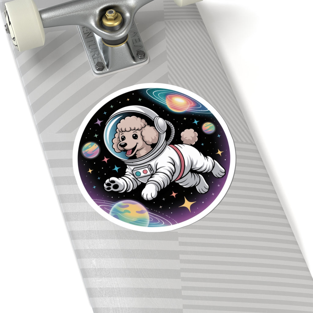 Cute Poodle Astronaut Space Dog Animal Sticker - Cosmic Space Pup Vinyl Decal
