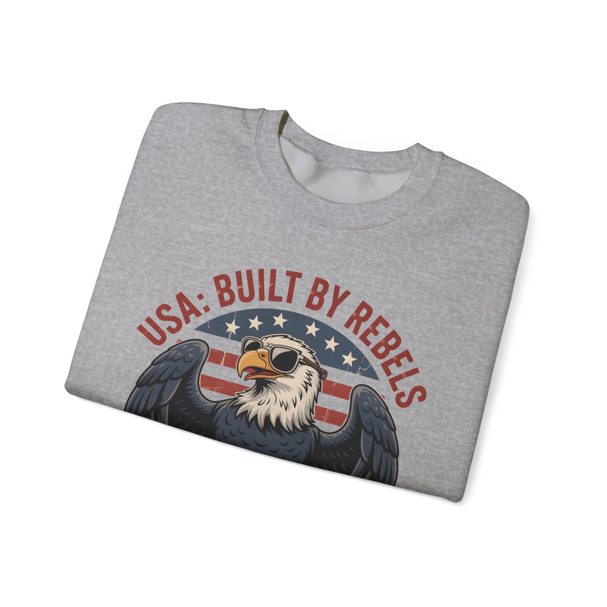 Patriotic 4th of July Sweatshirt USA Eagle Pullover Liberty 1776 Gildan 18000