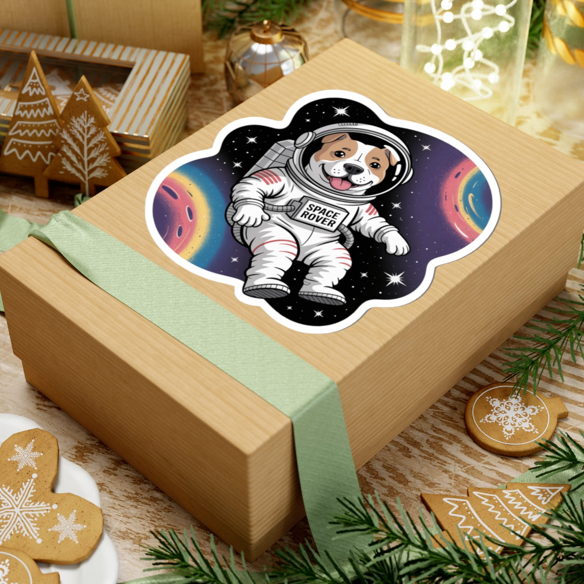 Pitbull Astronaut Space Pup Sticker - APBT Cosmic Vinyl Decal