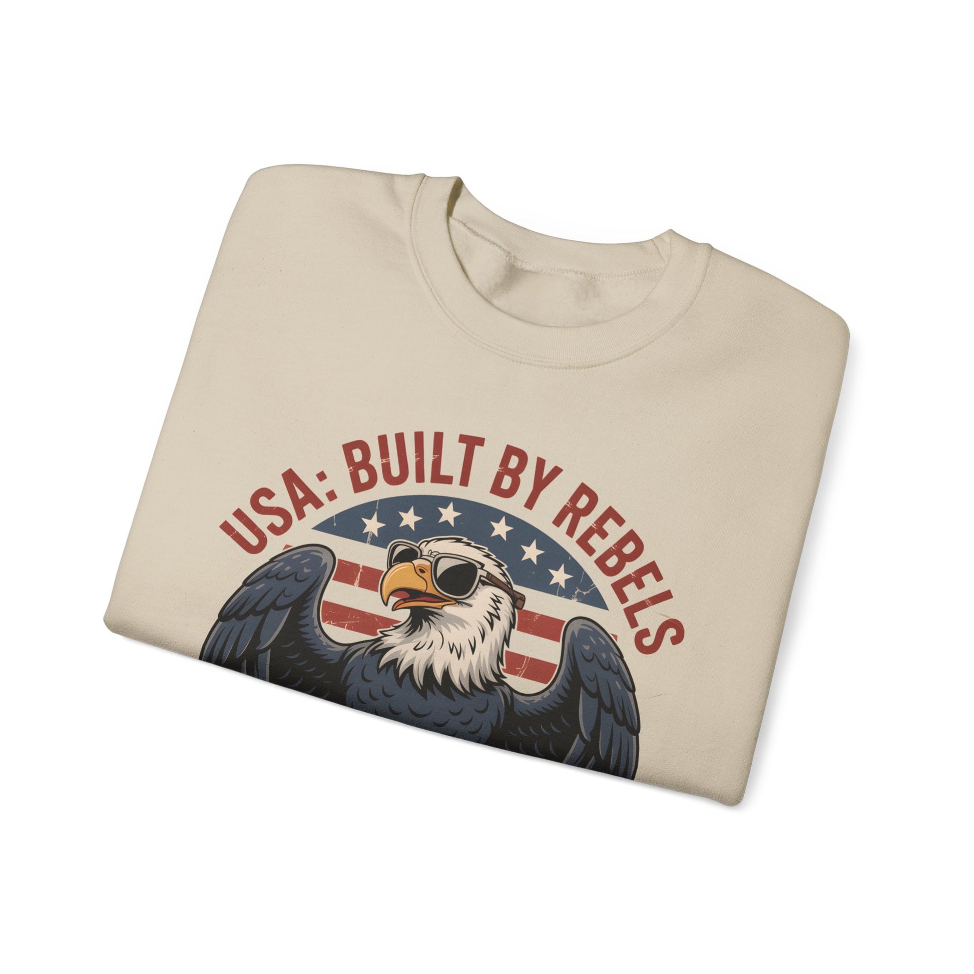Patriotic 4th of July Sweatshirt USA Eagle Pullover Liberty 1776 Gildan 18000