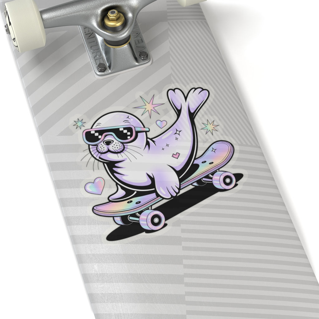 Y2K Baby Seal Skateboarding Sticker – Cute 2000s Aesthetic Retro Skater Decal
