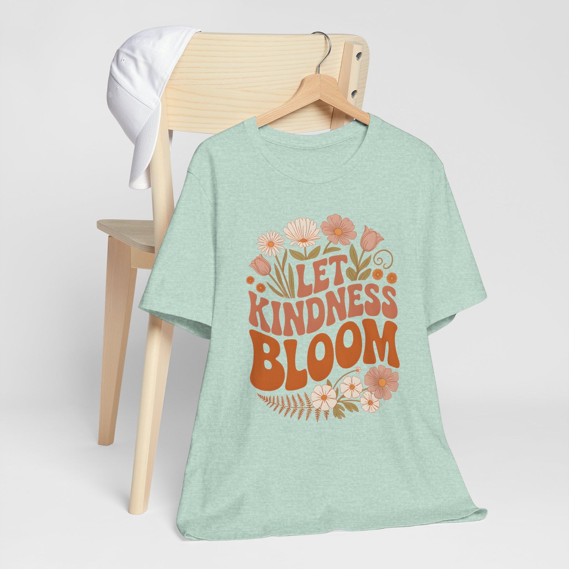 Let Kindness Bloom T-Shirt - Retro Floral Boho Tee