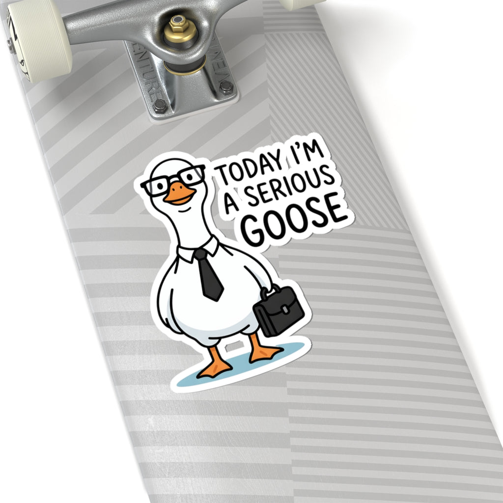 Today I'm a Serious Goose Sticker - Funny Business Bird in Suit Briefcase Vinyl Decal 3" 4" 6" Inch