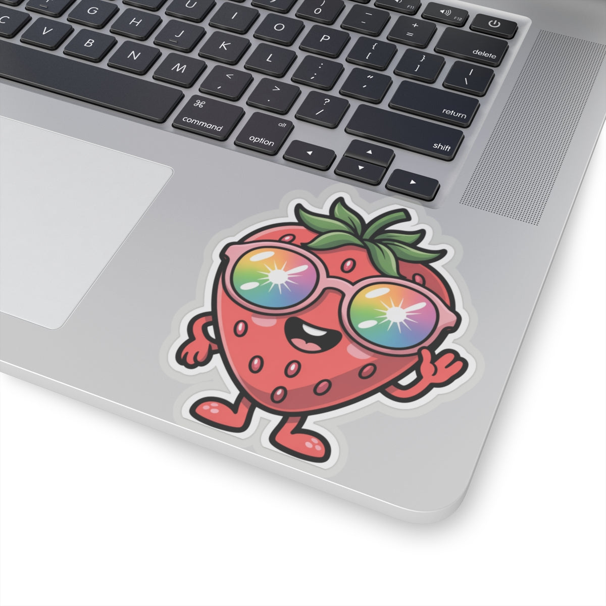 Kawaii Strawberry Rainbow Sunglasses Sticker - Cute Aesthetic Fruit Vinyl Decal